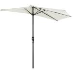 Chapéu de Sol Semicircular 269x138x236cm Chapéu de Sol à Manivela para Jardim Terraço Pátio Piscina Creme