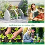 Estufa de Jardim 180x90x90 cm Tipo Casa Tubo de Aço com 2 Acessos Estufa Pequena para Cultivo de Plantas Branco