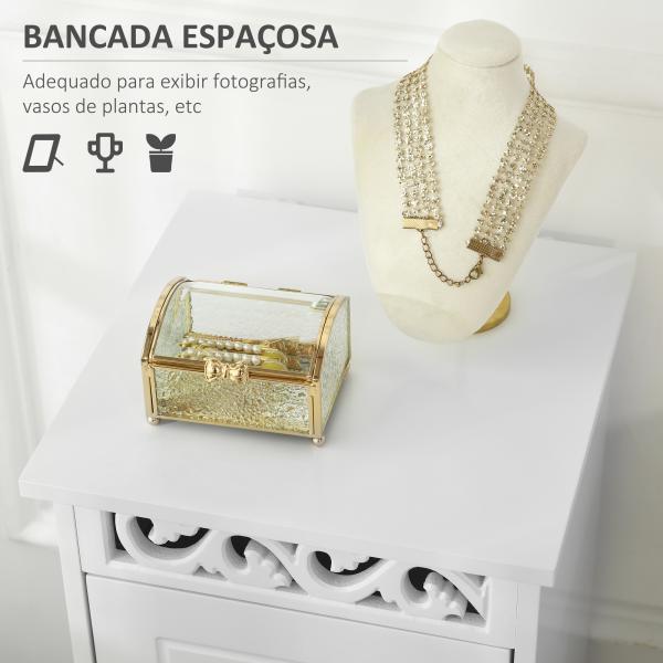 Armário Auxiliar Casa de Banho com 3 Gavetas Móvel de Armazenamento para Casa de Banho Dormitório 29,8x29,8x68,5 cm Branco