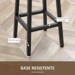 Conjunto de 2 Bancos Altos de Cozinha Bancos de Bar com Pés de Aço e Apoio para os Pés 32,5x32,5x65 cm Madeira e Preto