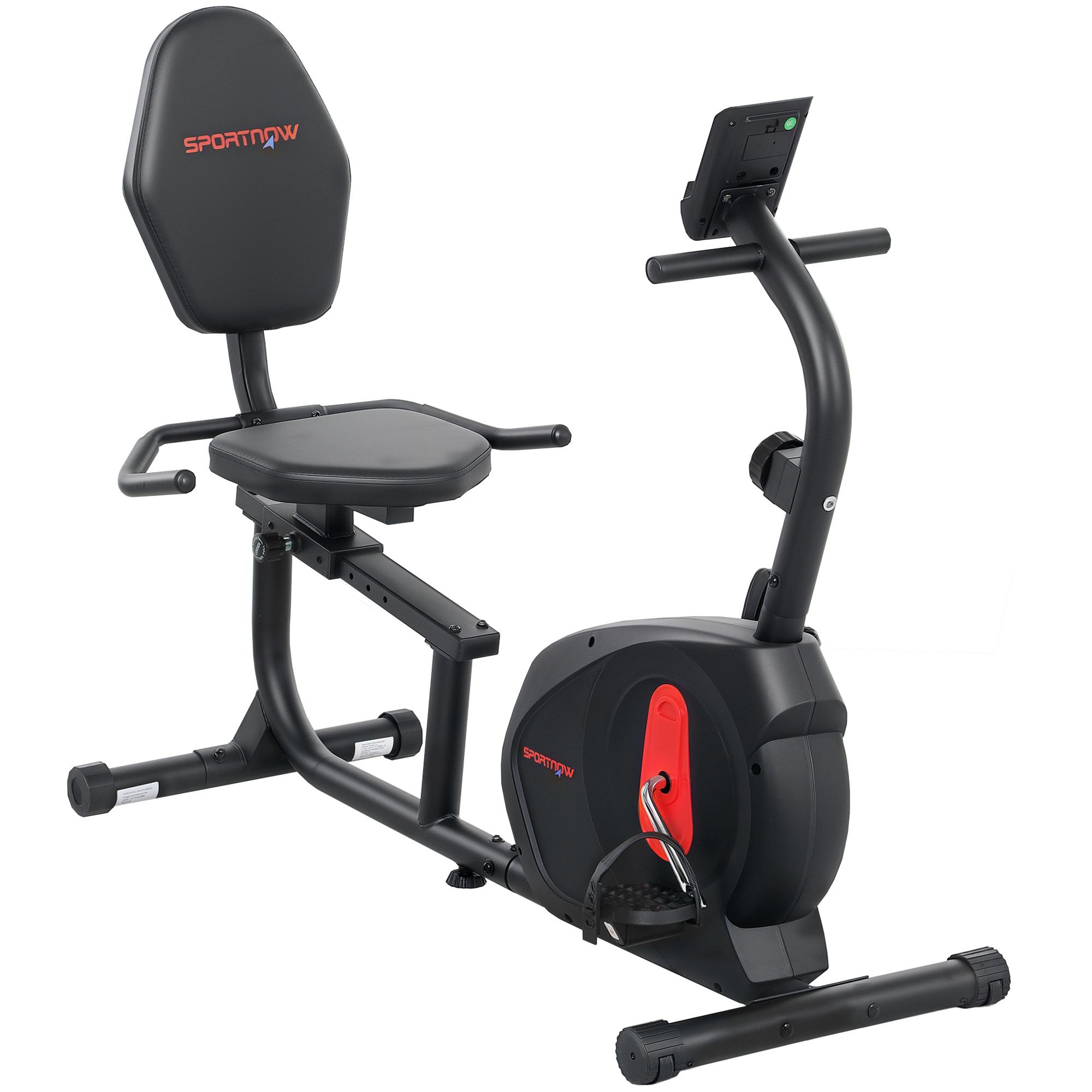 Bicicleta Estática Silenciosa de 8 Níveis de Resistência Magnética com Assento Ajustável Ecrã LCD 103 - 139x61x100,5 cm Preto