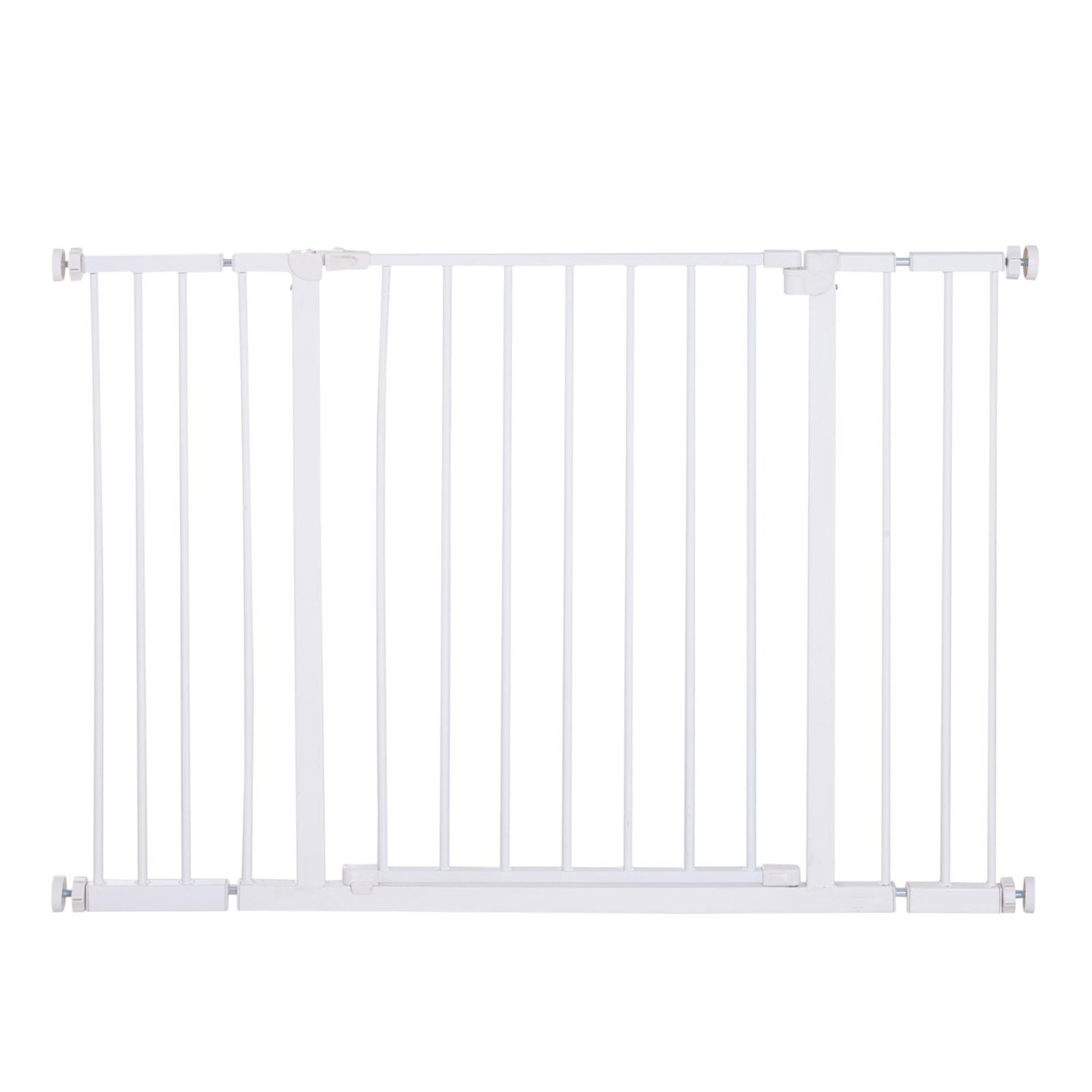 Barreira de Segurança para Animais de Estimação Extensível para Escadas e Portas Barreira de Segurança para Cães 76 - 107x76 cm Branco