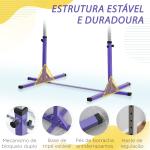 Barra de Ginástica para Crianças com Altura Ajustável 92 - 150 cm Barra Horizontal de Ginástica 194x121x150 cm Roxo