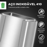 Balde de Lixo de Cozinha com 2 Compartimentos 2x30L Pedal Fechamento Suave e Cubo Amovível Prata