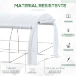 Estufa Tipo Túnel de Jardim 6x3x2m com Porta Enrolável 12 Janelas Cobertura de PE 140g/m² e Metal Galvanizado para Cultivos de Plantas Verduras Branco