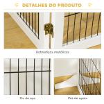 Barreira de Segurança para Cães de Madeira Dobrável para Cães Pequenos e Médios com 6 Painéis 432x36x70 cm Branco