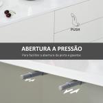 Aparador de Sala de Estar com 3 Portas 2 Gavetas e Prateleira Interior Ajustável Móvel Auxiliar de Armazenamento para Cozinha Dormitório Anti - Rolamento 117x36x74cm Branco