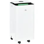 Desumidificador Elétrico 12L/dia Depósito 2,5L Silencioso com 5 Modos 2 Velocidades Ecrã LED e Temporizador 25x25x50,5 cm Branco
