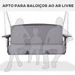 Almofada para Baloiço de 2 Peças Almofada para Baloiço de Assento e Encosto Acolchoado 130x45x5 cm Cinza