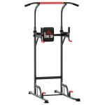 Torre de Exercícios Estação Multifuncional Altura Ajustável com 7 Orifícios para Treinamento Fitness para Casa Academia Escritório Carga Máxima 120kg 123x98x189 - 239cm Preto e Vermelho