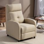 Poltrona Relax Reclinável até 155° Poltrona Reclinável Manual para Pessoas com Altura Inferior 195 cm 67x87x98 cm Bege