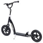 Trotinete para Crianças acima de 5 anos Scooter de 2 Rodas Grandes de 12 Polegadas com Freio e Guidão Ajustável em Altura Carga Máx. 50kg 120x52x80 - 88cm Preto