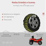 Quadriciclo para crianças acima de 12 meses com sons de luzes 60x38x42 cm Vermelho