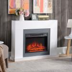 Lareira Elétrica 1800 - 2000W com Controle Remoto Chama Ajustável Termostato Temporizador Semanal e Proteção contra Superaquecimento 113x26,6x87,5cm Branco