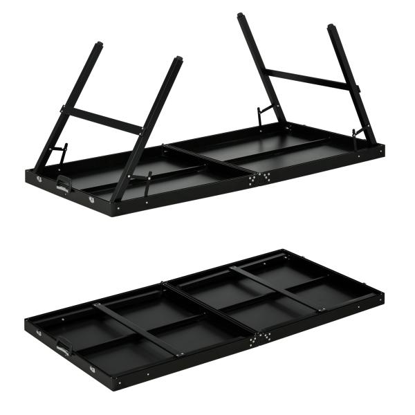 Mesa de Ping Pong Dobrável com Estrutura de Alumínio Portátil para Interior e Exterior 152x76x72 cm Preto