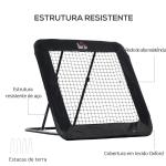 Rede de Rebote Dobrável com 4 Ângulos Ajustáveis para Treinamento de Futebol Beisebol 128x118x108 - 120cm Preto