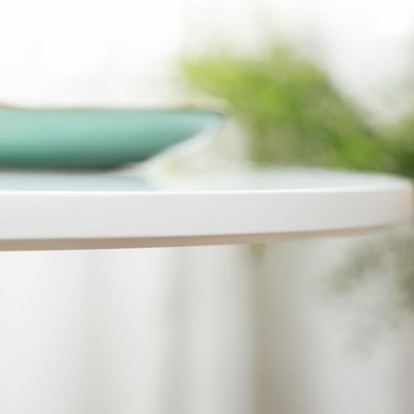 Mesa de Cozinha Redonda Mesa de Jantar Moderna para 2 Pessoas com Base de Aço e Almofadas Antiderrapantes Ø80x75 cm Branco