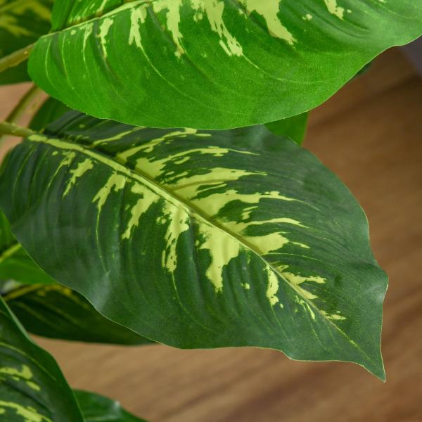 Planta Artificial Aglaonema Planta Sintética de 95cm com 42 Folhas e Vaso de Cimento Decoração para Casa e Exterior Verde