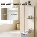 Armário Alto para Casa de Banho com 2 Prateleiras 1 Porta e 2 Gavetas 15x33x136 cm Branco