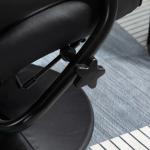 Poltrona de Massagem Elétrica com Banco para Apoiar os Pés Poltrona Relax Giratório Reclinável em até 145° com Controle Remoto e 10 Zonas de Massagem Estofado em PU 77x84x95cm Preto