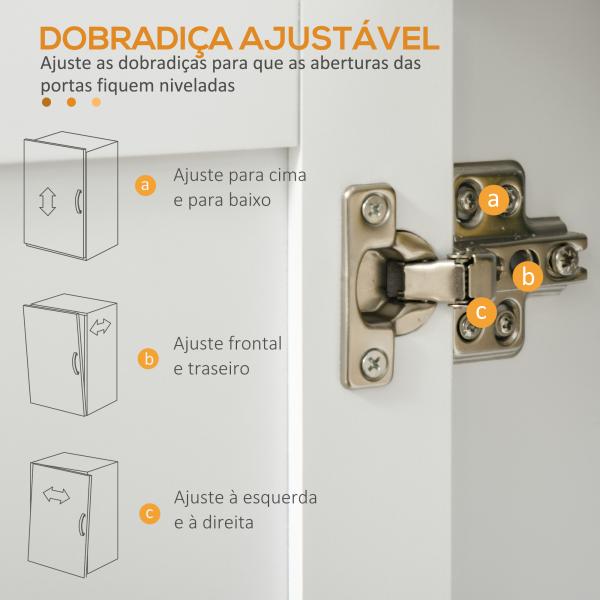 Carrinho de Cozinha com 1 Gaveta Suporte para Panos e Especies Carrinho Auxiliar com Rodas 105x36x85cm Branco