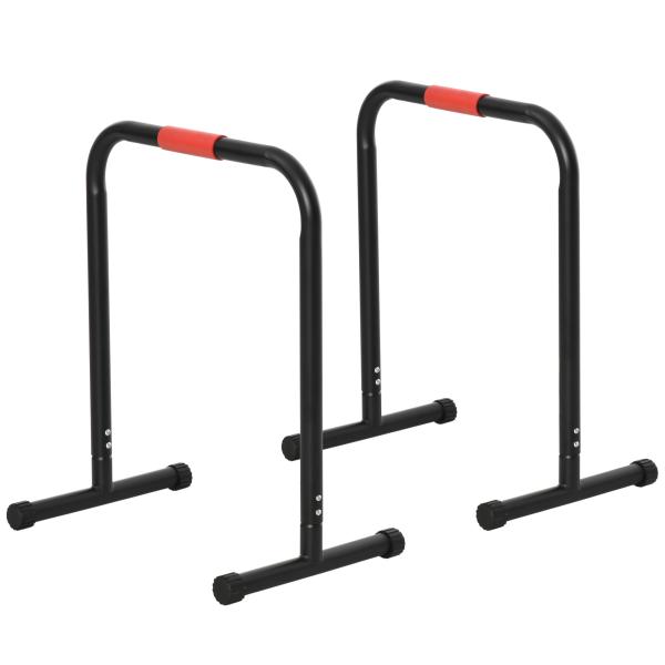 Suporte de Treino de Barras Paralelas para Flexões Inclinadas Construção Muscular Calistênicos 63x41x73 cm Preto