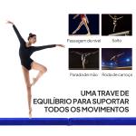 Barra de Equilíbrio Ginástica Dobrável 210 cm Barra de Ginástica Artística para Crianças Iniciantes e Ginastas 210x10x6,5 cm Azul