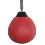 Punching Ball de Boxe Montado na Parede Altura Ajustável com Barra Giratória e Inflador 79x72x20cm Preto e Vermelho