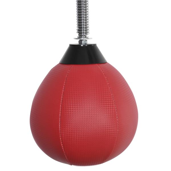 Punching Ball de Boxe Montado na Parede Altura Ajustável com Barra Giratória e Inflador 79x72x20cm Preto e Vermelho