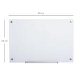 Placa de vidro com bandeja Inclui 4 marcadores e borracha 90x60x0,45 cm Branco
