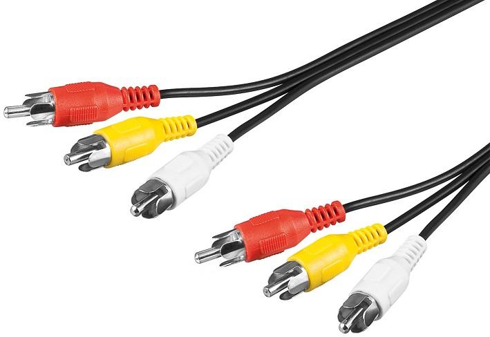 Cabo 3 RCA Macho - 3 RCA Macho (5 mts)