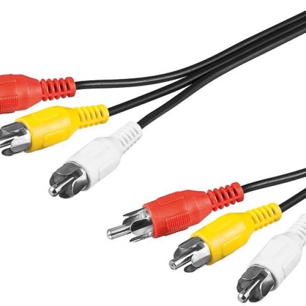 Cabo 3 RCA Macho - 3 RCA Macho (5 mts)