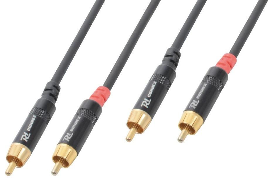 Cabo Profissional 2 RCA Macho - 2 RCA Macho (1,5 mts) - Power Dynamics CONNEX