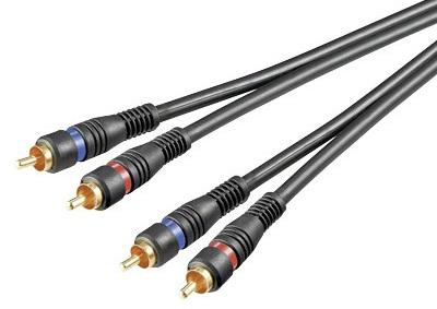 Cabo 2 RCA Macho - 2 RCA Macho (Profissional) - 10 mts