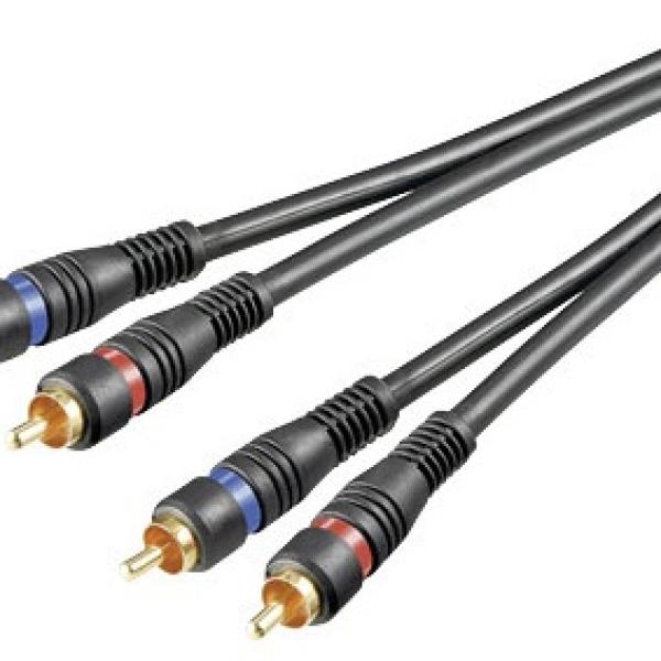 Cabo 2 RCA Macho - 2 RCA Macho (Profissional) - 10 mts