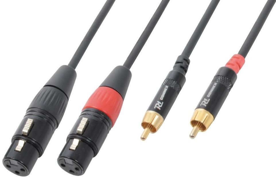 Cabo 2x Canon Femea - 2x RCA Macho (1,5 mts) - Power Dynamics CONNEX CX68 - 1