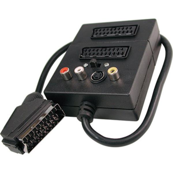 Scart Box 2 Vias + 3 RCA + SVHS c/ Comutador