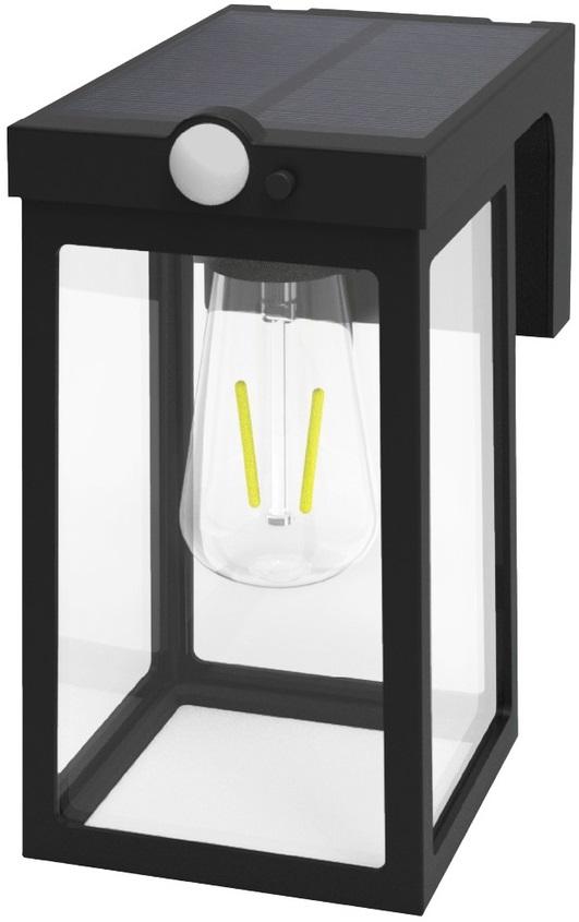 Aplique LED Solar Sorso 2W 3000K 120Lm c/ Sensor + Crepuscular (Preto) - GSC