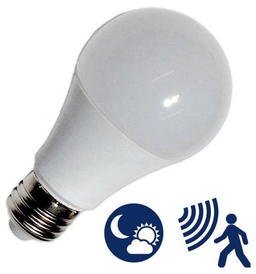 Lampada LED 220V E27 9W Branco F. 6000K 950Lm c/ Sensor Crepuscular + Presença - GSC