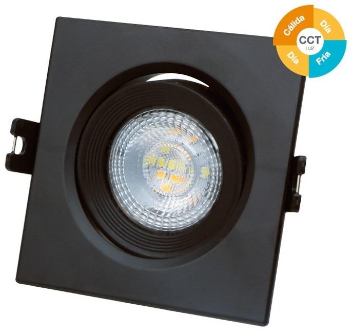 Projector LED Basculante Quadrado p/ Encastrar Série Banok 7W 3000 - 4000 - 6500K (Preto) - GSC