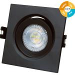 Projector LED Basculante Quadrado p/ Encastrar Série Banok 7W 3000 - 4000 - 6500K (Preto) - GSC