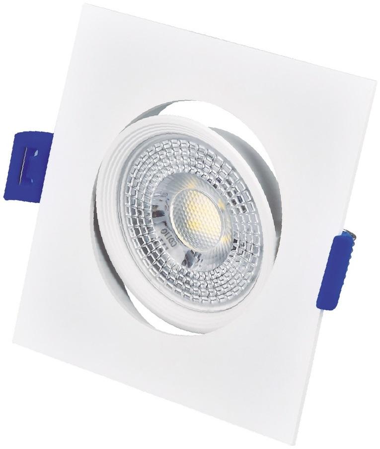Projector LED Basculante Quadrado p/ Encastrar Série Cumbo 7W 3000K (Branco) - GSC