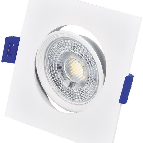 Projector LED Basculante Quadrado p/ Encastrar Série Cumbo 7W 3000K (Branco) - GSC