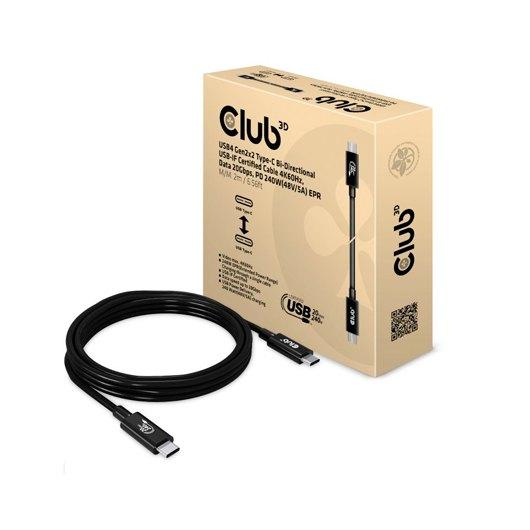 CLUB3D CERTIFIED USB4 GEN3x2 TYPE-C CABLE 2M