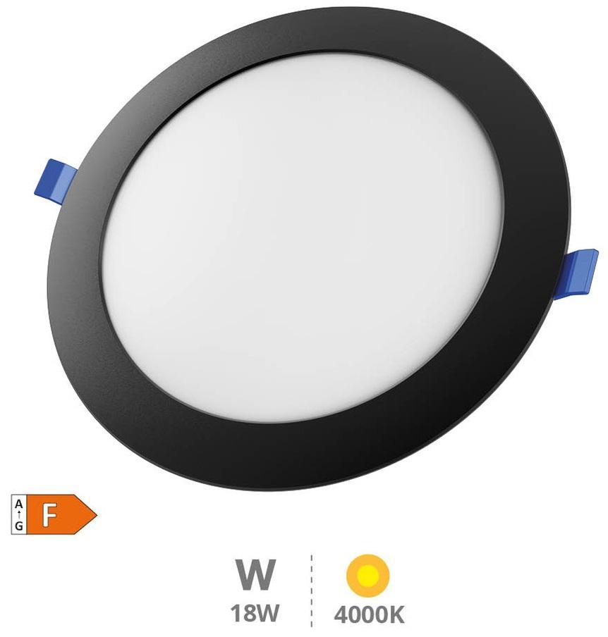 Painel de LED Redondo Belur Ø22,5cm 18W 4000K 1440Lm (Preto) - GSC