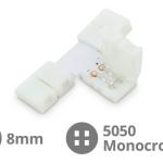 Conector União em Forma de T 8mm (SMD2835) p/ Fita de LEDs - GSC