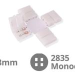 Conector União em Forma de X 8mm (SMD2835) p/ Fita de LEDs - GSC