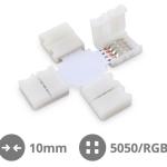 Conector União em Forma de X 10mm (SMD5050/RGB) p/ Fita de LEDs - GSC