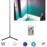 Candeeiro de Pé LED 18W RGB + 6500K c/ Comando e Sensor de Som - GSC