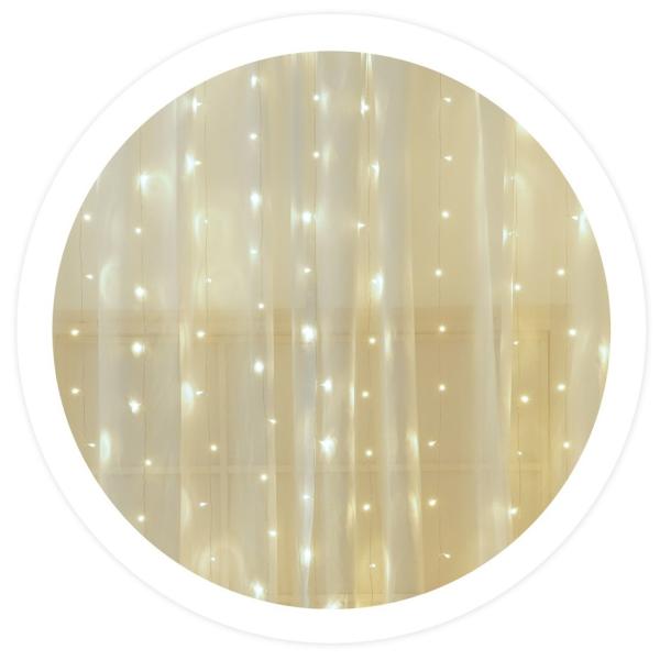 Cortina 60 LEDs Decoração Natal Branco F. 6000K (1 x 1,2 mts) - GSC